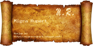 Migra Rupert névjegykártya